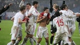 Leverkusen celebrate their progress