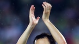 Andrés Iniesta enjoys Spain's victory