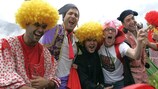 A colourful group of Spain fans have caught the eye in Neustift