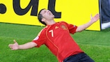 David Villa festeja o seu segundo golo frente à Rússia