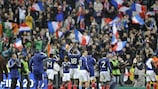 The French players celebrate qualification