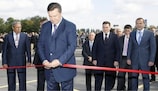 Ukraine's president Viktor Yanukovych opens the terminal