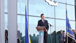 Viktor Yanukovych addresses guests at the opening ceremony