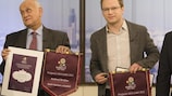 Andrzej Strejlau (left) and Maciej Stuhr are Poland's latest Friends of EURO