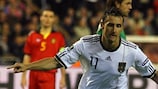 Miroslav Klose festeja o golo da vitória da Alemanha