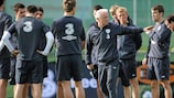 Giovanni Trapattoni instructs his Republic of Ireland players in training ahead of their match against Russia