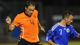 San Marino (blue) were beaten 5-0 by the Netherlands in their first Group E fixture
