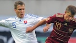 Russia were unable to take any points off Slovakia despite the best efforts of Andrey Arshavin (left)