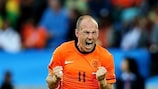 Arjen Robben enjoys his delightful opening goal