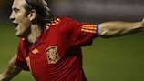 Diego Capel of Spain celebrates his goal