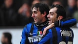 Goran Pandev (right) and Diego Milito were both on target for Inter