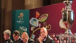 UEFA general secretary Gianni Infantino at the conference in Warsaw