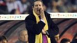 Georges Leekens urges on his team in the qualifier against Azerbaijan last month