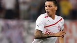 Olympiacos's José Holebas is in line to make his international debut for Greece