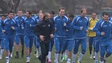 Bosnia and Herzegovina in training ahead of their play-off opener against Portugal