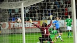 Kaimar Saag scores in Estonia's victory against Northern Ireland in Tallinn