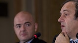 Gianni Infantino und Michel Platini sprachen in Venedig zu den Medien