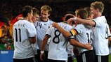 Germany celebrate after Mario Götze (No8) makes it 2-0