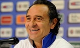 Cesare Prandelli answers questions in Genoa on Tuesday