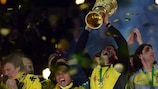 Dortmund lift the German Cup following their 5-2 victory against Bayern