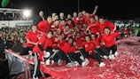 Skënderbeu celebrate the Albanian title