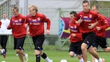 The Czech Republic in training on Monday