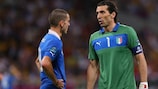 Leonardo Bonucci and Gianluigi Buffon cannot hide their disappointment