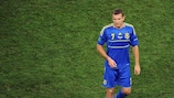 Andriy Shevchenko leaves the pitch after defeat by England