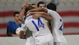 Armenia celebrate scoring the only goal of their FIFA World Cup qualifier against Malta