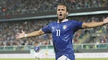Alberto Gilardino celebrates hitting Italy's winner