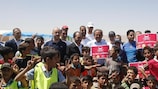 Michel Platini im jordanischen Flüchtlingscamp