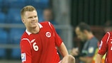 John Arne Riise and Bjørn Helge Riise celebrate a goal for Norway