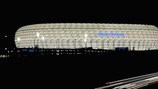 Die Fußball Arena München kurz nach ihrer Eröffnung im Jahr 2005