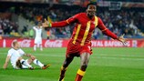 Gyan comemora o golo da vitória do Gana