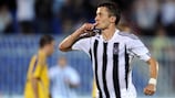 Saša Ilić celebrates after doubling Partizan's lead