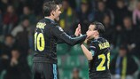 André-Pierre Gignac feiert einen seiner drei Treffer für Marseille