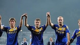 La joie des joueurs du FC BATE Borisov, qualifiés pour les 16es de finale.