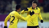 Antonio da Silva y Robert Lewandowski (Borussia Dortmund)