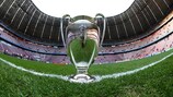 O troféu da UEFA Champions League na Fußball Arena München