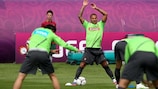 Ricardo Quaresma pictured training with Portugal at UEFA EURO 2012