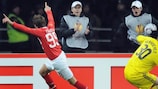 Dmitri Kombarov festeja o primeiro golo do Spartak