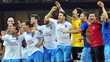 Trabzonspor feiert den Sieg in Mailand