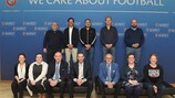 Il Presidente UEFA Aleksander Čeferin all'incontro con i rappresentanti dei tifosi dell'aprile 2017 a Nyon