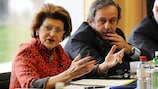 Androulla Vassiliou und Michel Platini