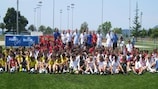 Children at a UEFA Grassroots Day event in Montenegro