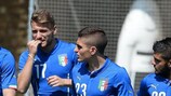 Ciro Immobile, Marco Verratti und Lorenzo Insigne im Trainingscamp der Italiener