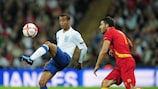 England's Ashley Cole (left) in action against Montenegro at Wembley Stadium in October