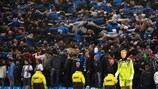 Lech supporters "doing the Poznan" against Manchester City