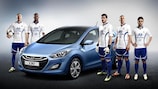 Team Hyundai: Karim Benzema, Daniel Sturridge, Iker Casillas, Lukas Podolski and Guiseppe Rossi