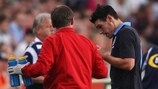 England's Gareth Barry leaves the field after suffering a groin injury against Norway on Saturday
